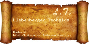 Liebenberger Teobalda névjegykártya